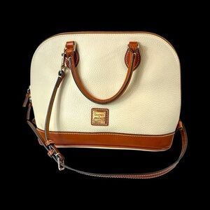 Dooney & Bourke Ivory and Tan Satchel